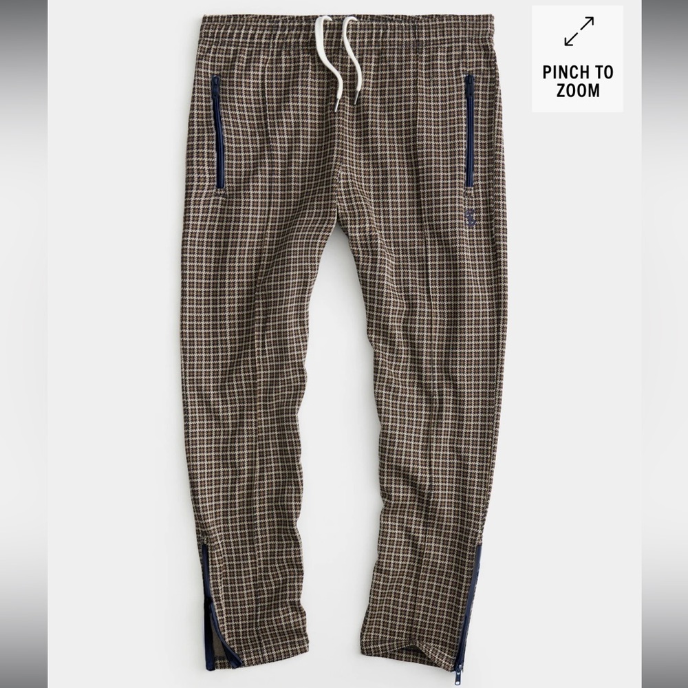 TODD SNYDER KNIT HOUNDSTOOTH TRACK PANT IN PINE CONE